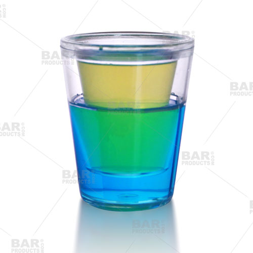 BarConic® 1.5 oz Plastic Shot Glass with Double Wall - Blue