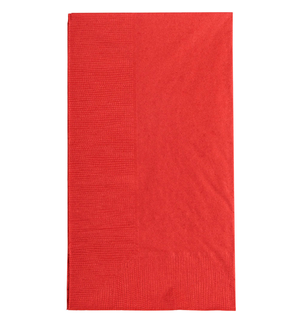 BarConic® 15” x 17” 2-PLY Colored Paper Dinner Napkins – RED – Pack of 100