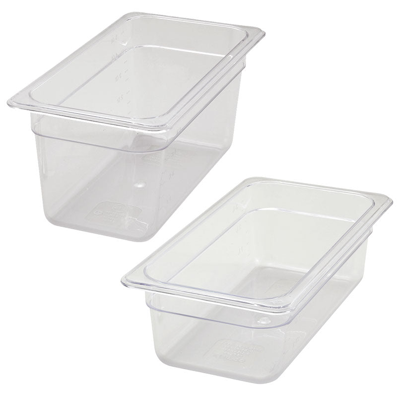 1/3 Size Clear Polycarbonate Food Pans with Lids (Various Sizes)