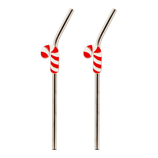 Candy Cane on White GLASS STRAW Custom Straws Reusable Straws