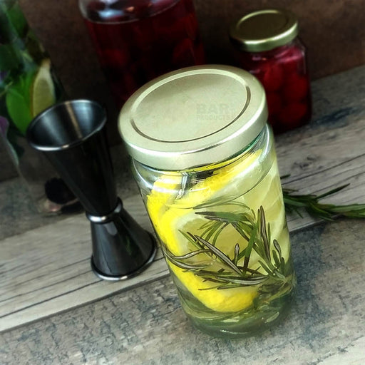 10 oz (292 ml) Victorian Square Glass Jar with White Lid