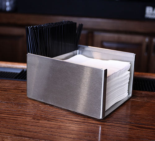 BarConic® Square Stainless Steel Napkin Holder - 3.5