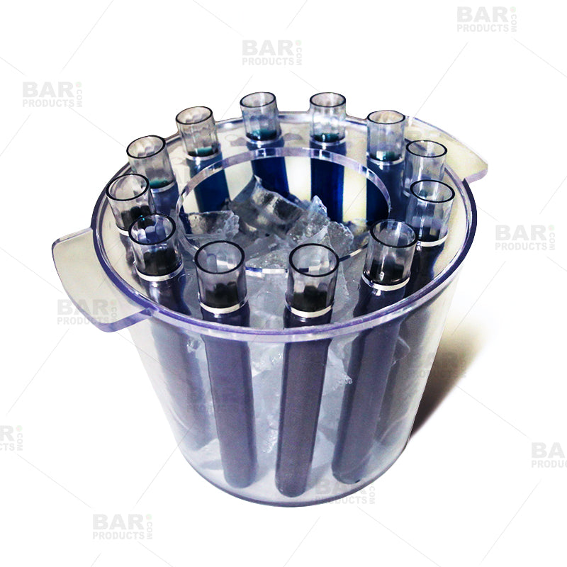 BarConic® Test Tube Shooter Ice Bucket - Clear - 12 Tubes