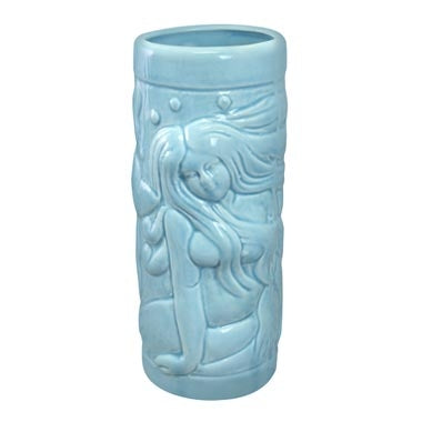 BarConic® Tiki Drinkware - Ceramic Blue Mermaid Mug - 14 ounce