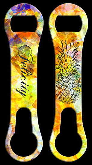 ADD YOUR NAME V-Rod® Bottle Opener - Tribal Pineapple