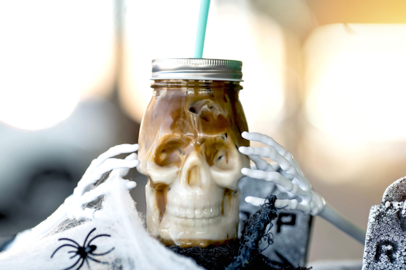 Halloween Cups Lids Straws, Skull Mason Jar Lid