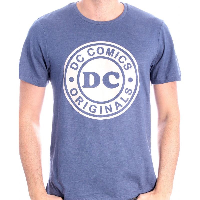 Classically DC comics logo navy blue t 