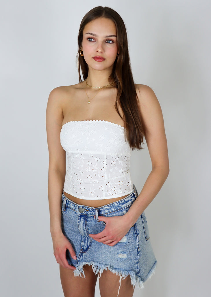 Spring Breeze Tube Top ☆ White – Rock N Rags