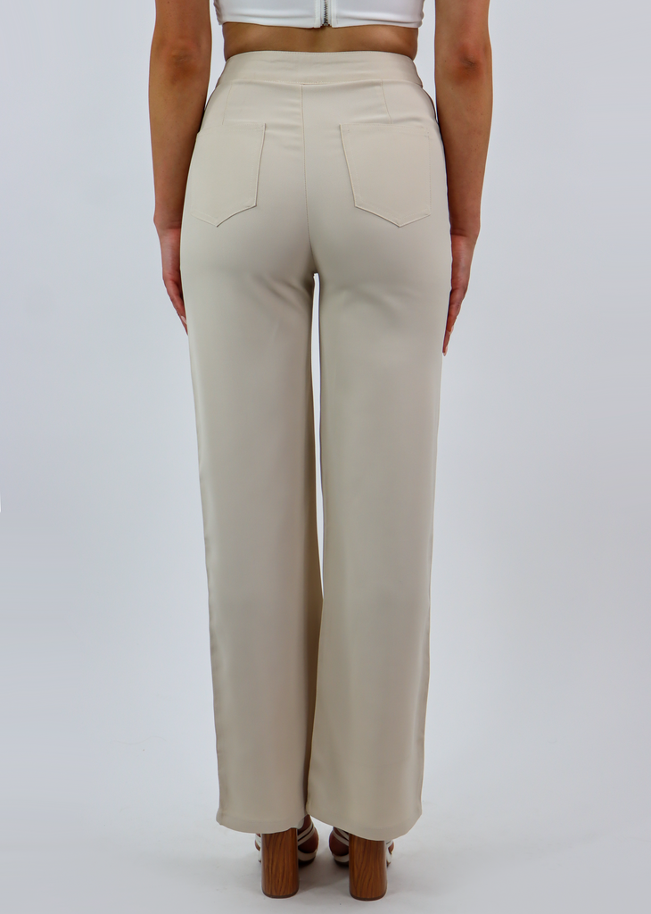 Pre-owned La Bomba Straight Pants In Beige