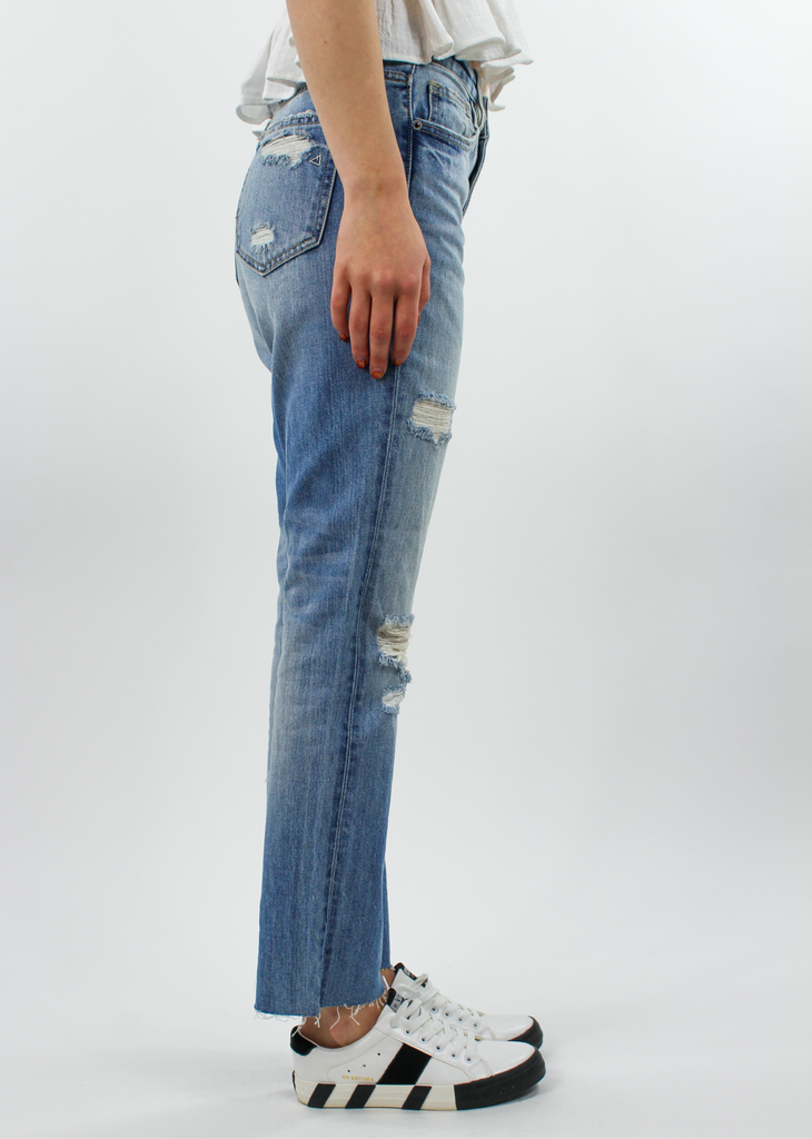 LOVERS + FRIENDS Logan distressed denim jeans Everson light wash