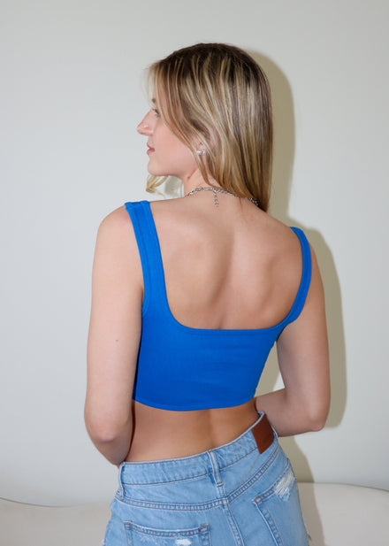 Take The Plunge V-Neck Crop Top ☆ Dusty Blue – Rock N Rags