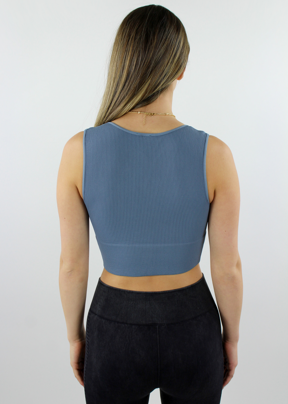 Work It Out Low Back Tank Top ☆ Baby Blue – Rock N Rags