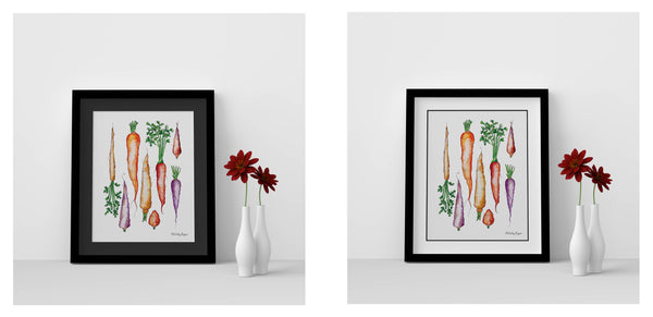 Two framed illustrations 