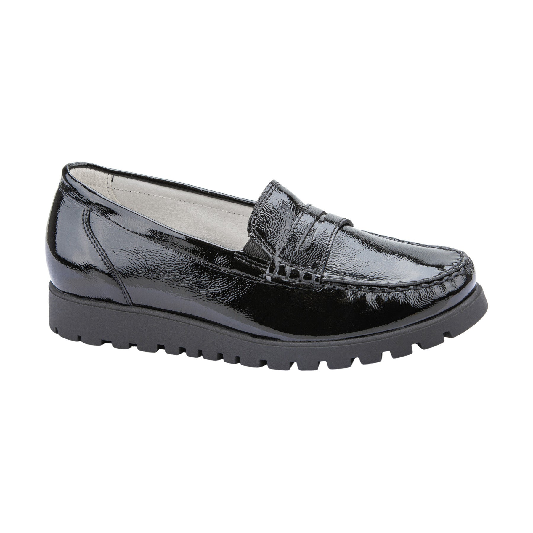 Waldlaufer Hegli, Women's black patent leather loafers – Arnouts Shoes
