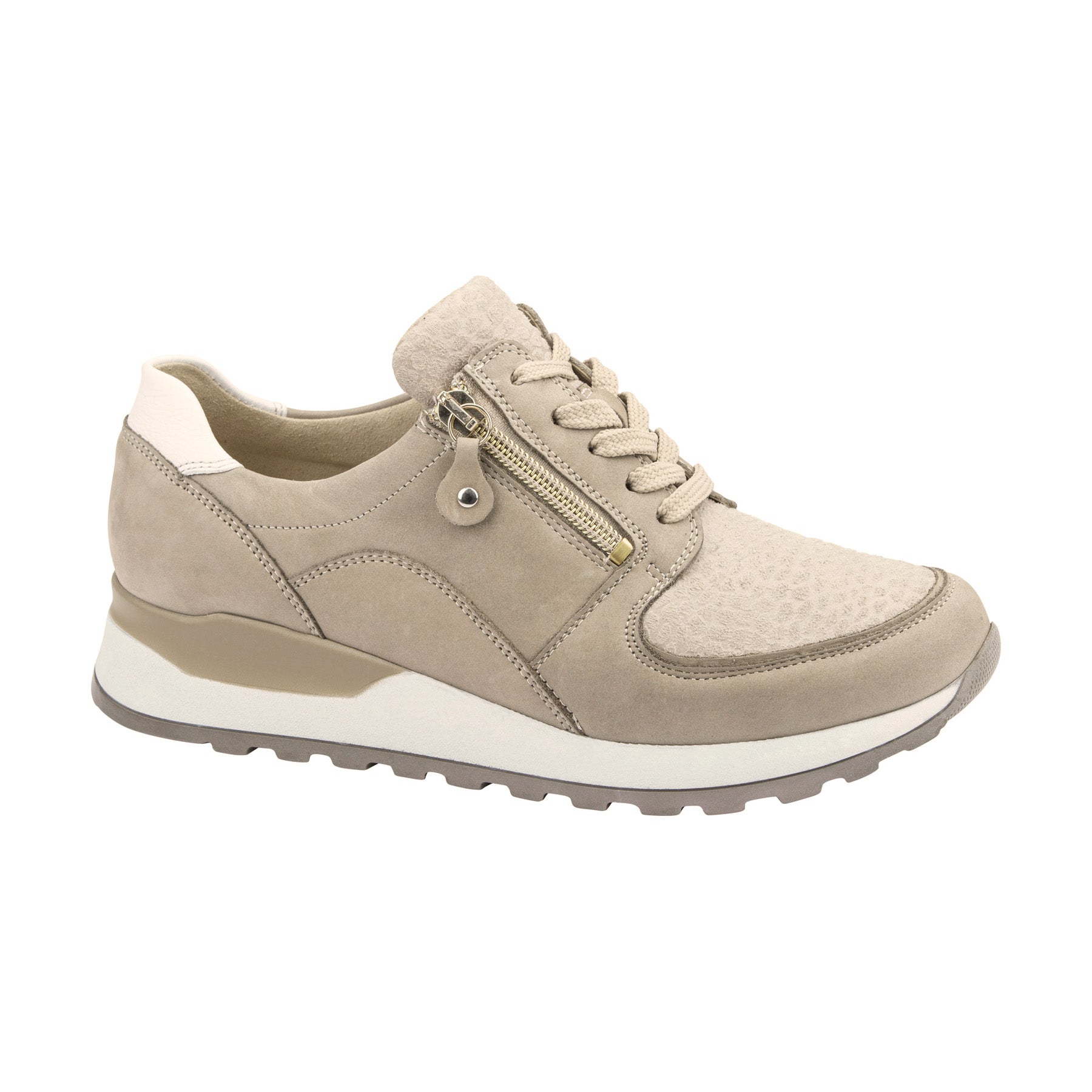 Waldlaufer Hiroko wide fit nubuck leather trainers with removable ...