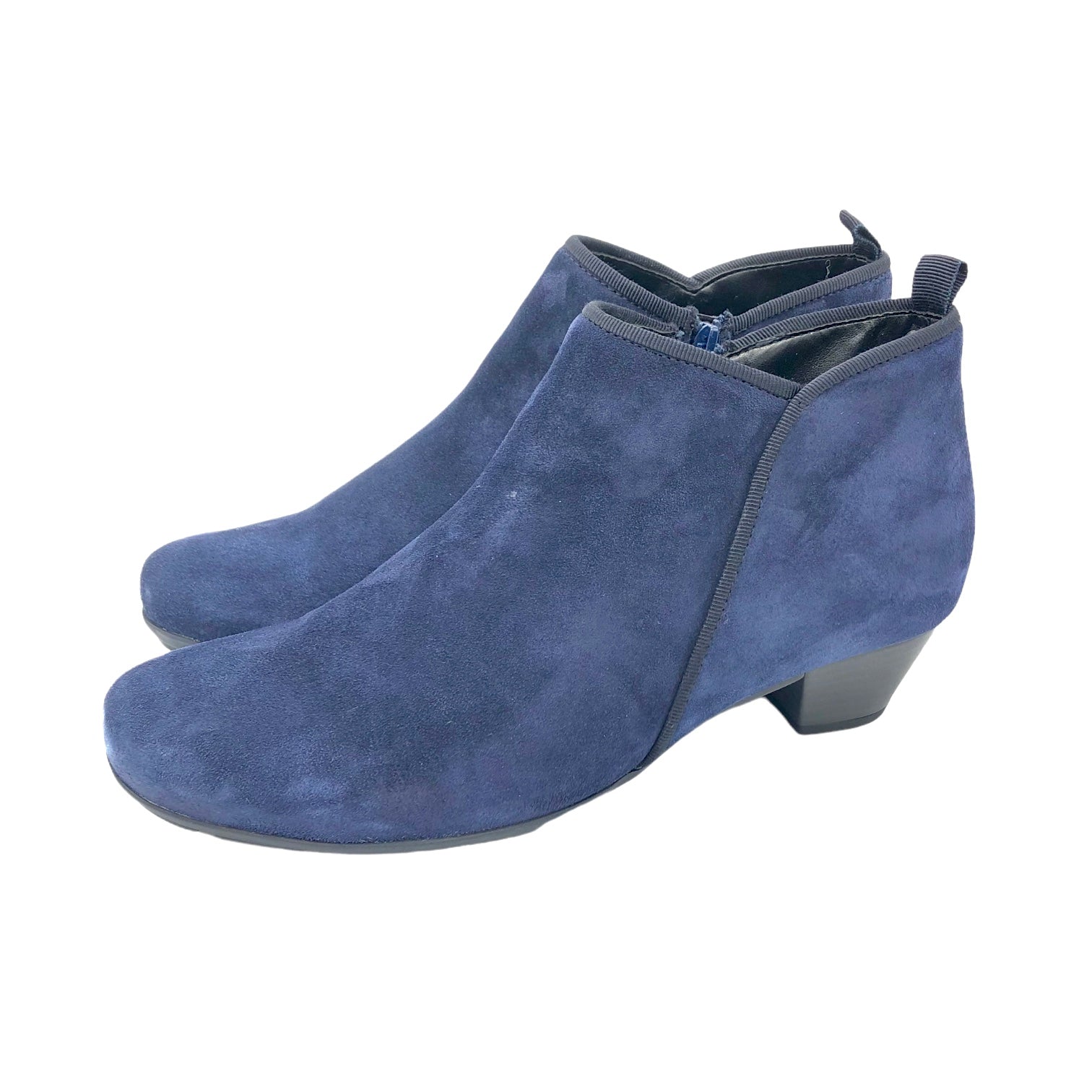Gabor Trudy soft blue booties with dressy low heel –
