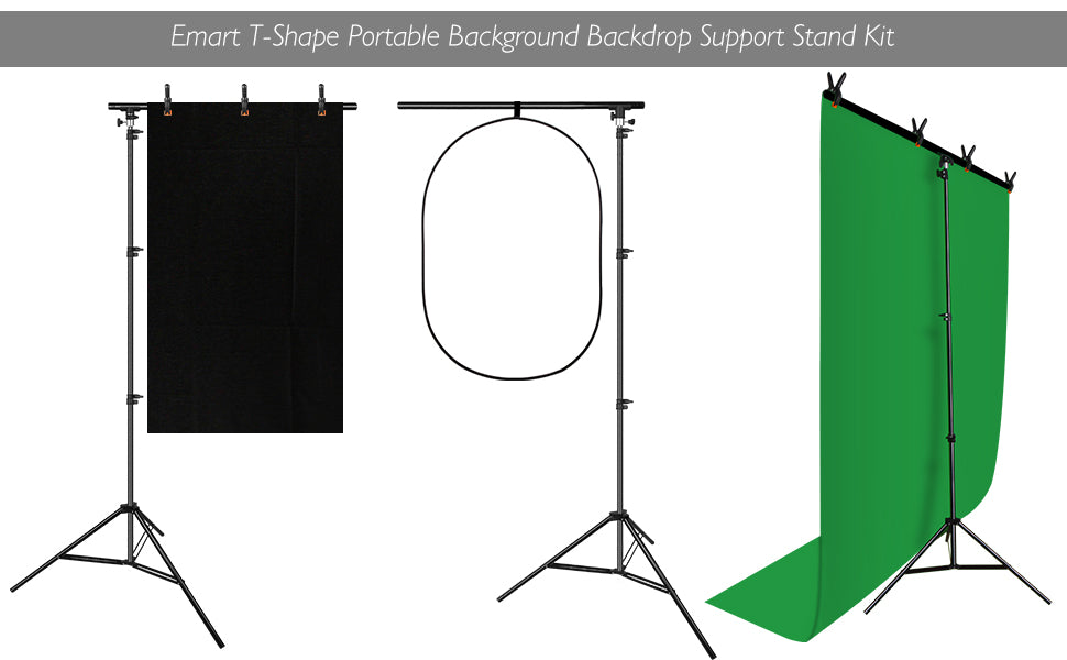 EMART 5 x  T-Shape Portable Background Backdrop Support Stand Kit –  EMART INTERNATIONAL, INC (Official Website)