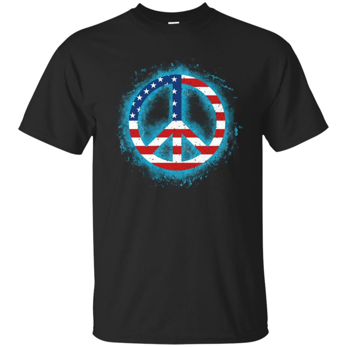 Patriotic Usa Flag Peace Sign T-shirt