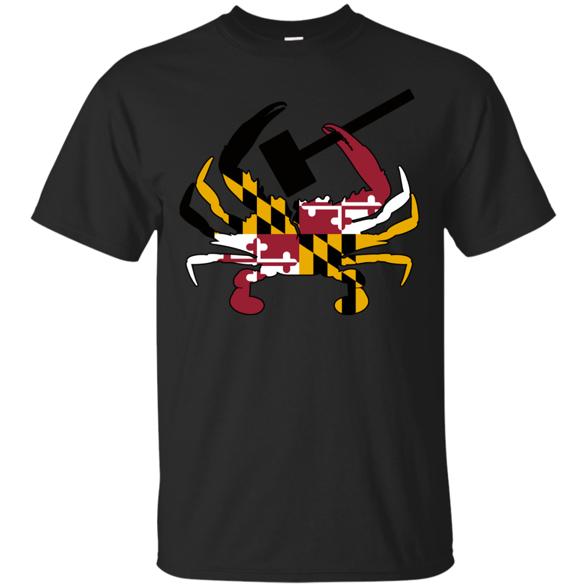 Maryland Crab Flag With Mallet T-shirt