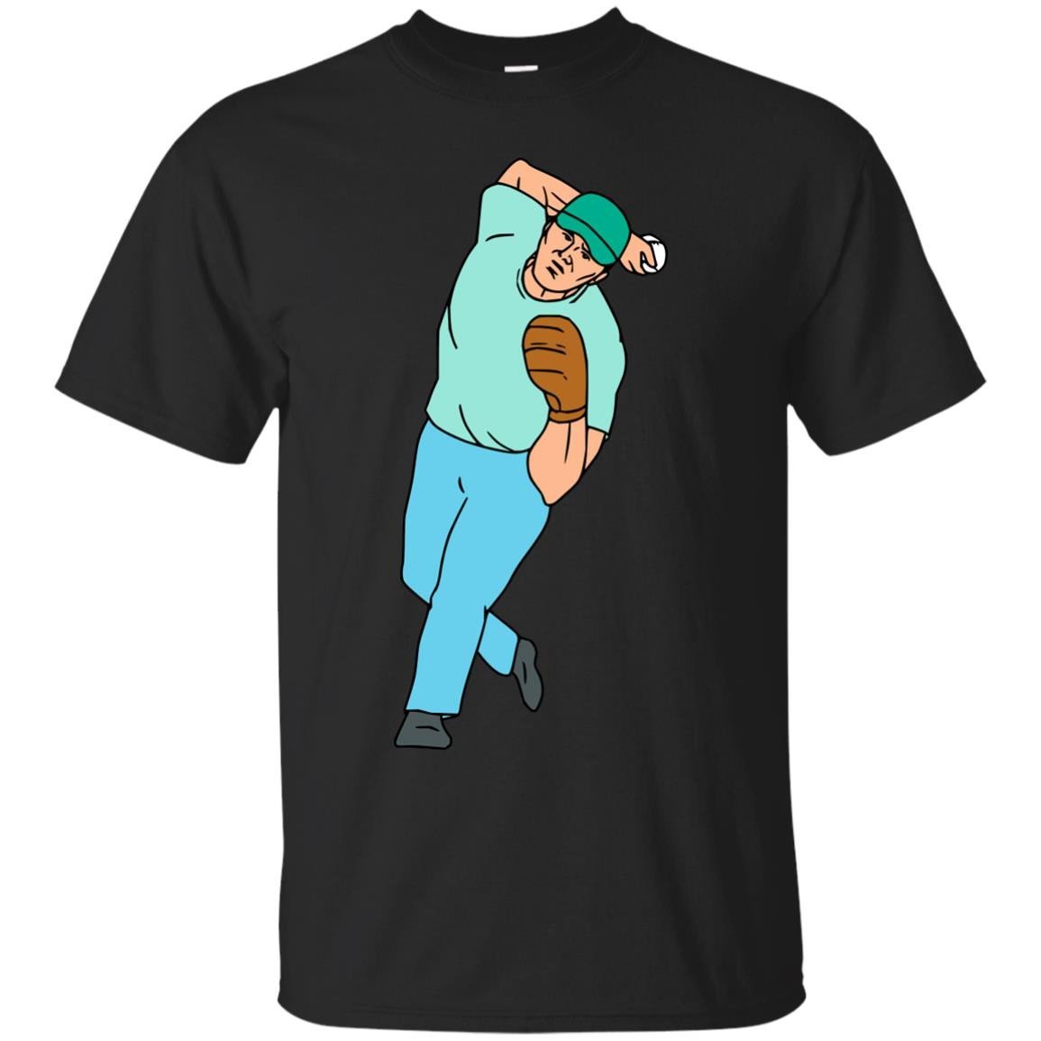 Baseball Player Pit Throwing Motion Cartoon T-shirt