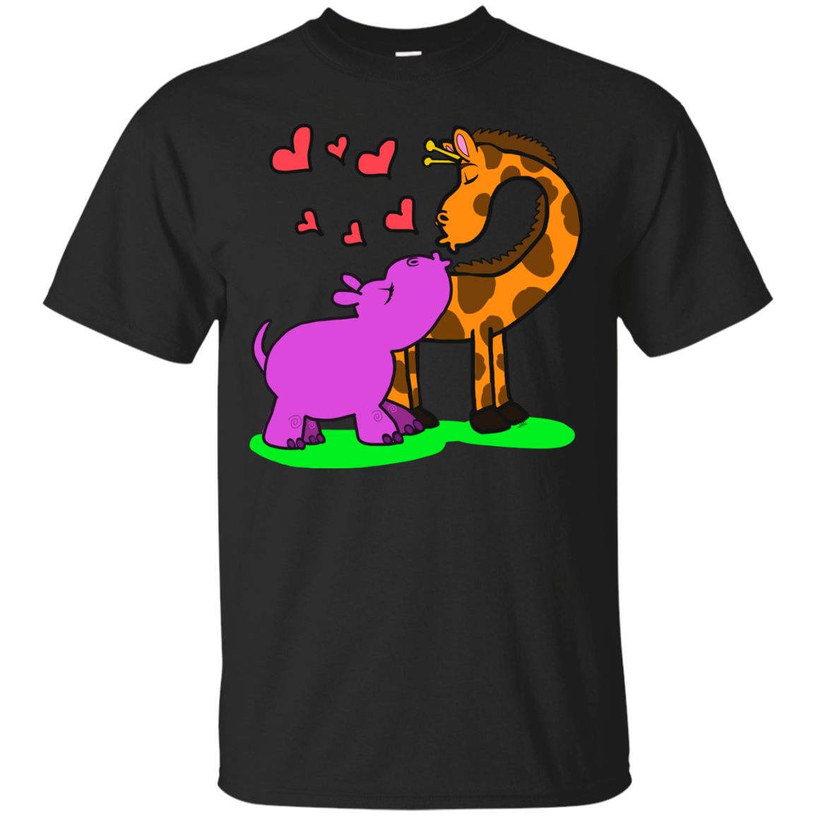 Giraffe And Hippo Love Each Other! T-shirt