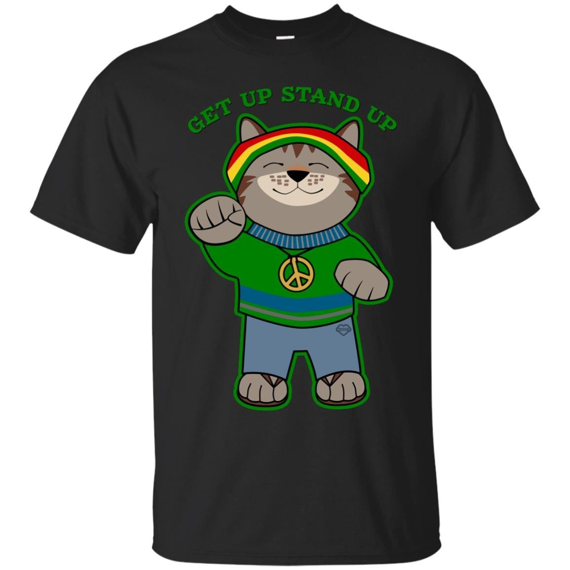 Get Up Stand Up Rasta Cat T Shirt