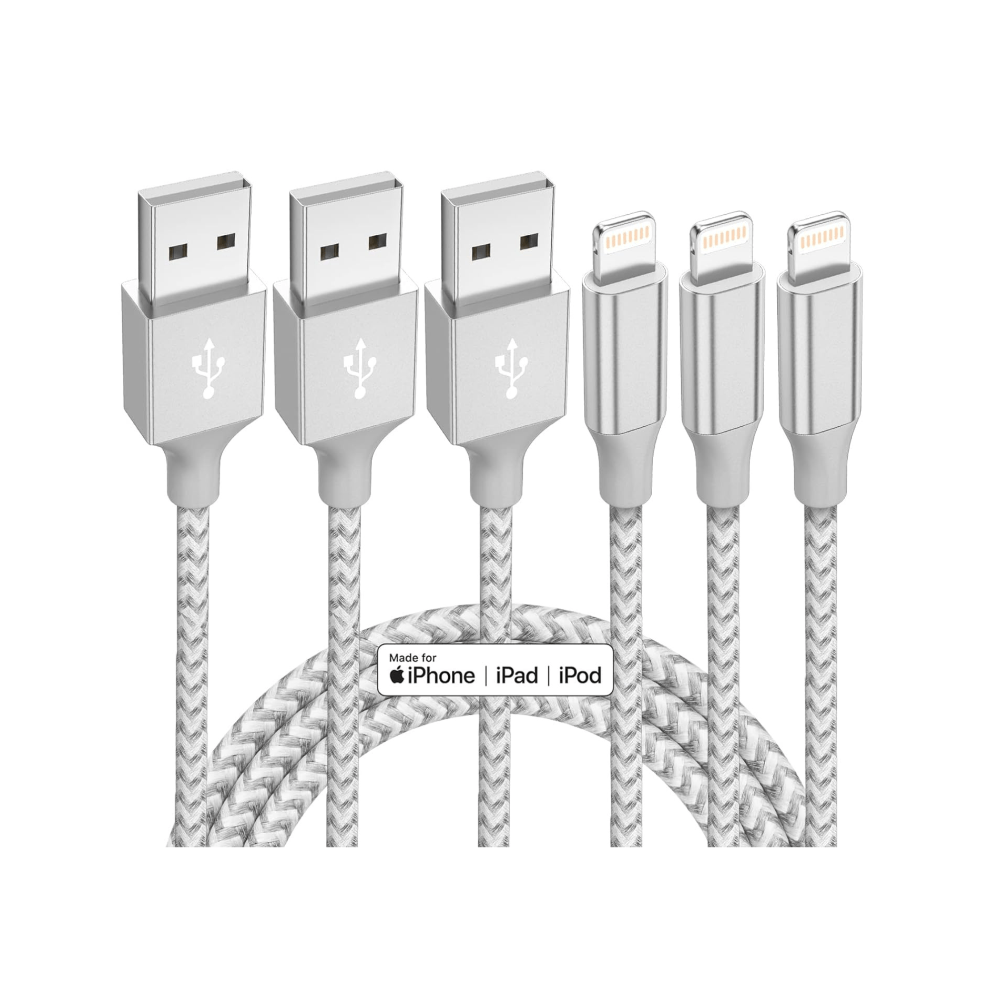 Lightning Trio: 10ft Apple MFi Certified