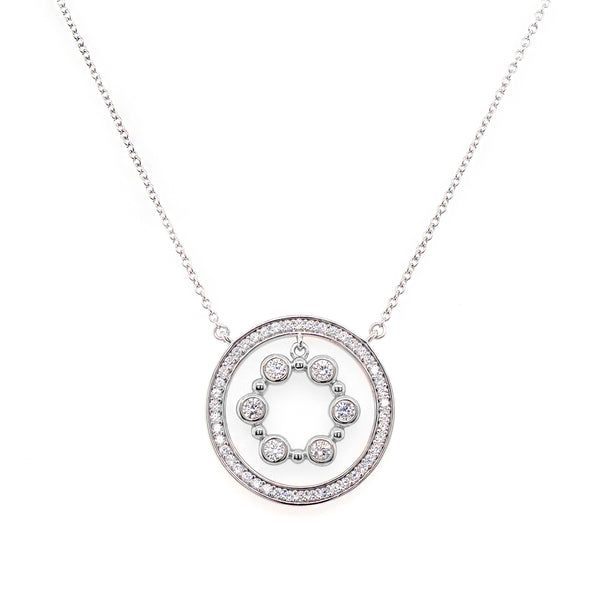 Double Cubic Zirconia Round Pendant – Sybella Jewellery