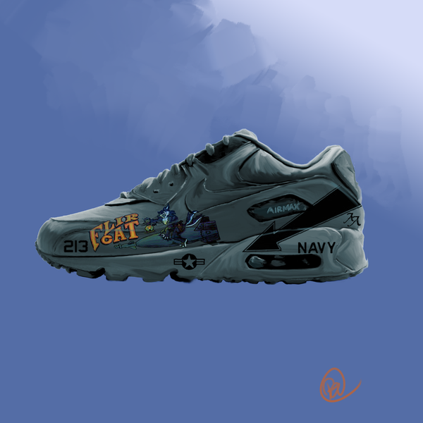 I CUSTOM Painted (NIKE AIR MAX 90) Shoes with Coffee - HD 