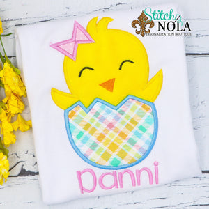 Personalized Easter Chick Hatching Appliqué Shirt