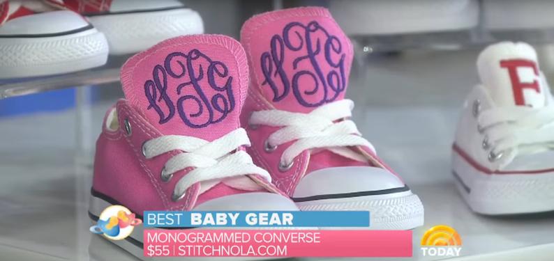 monogrammed baby converse