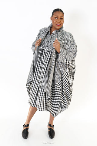 Kedem Sasson Gingham Dress and Duster with Trippen Circuit Shoes