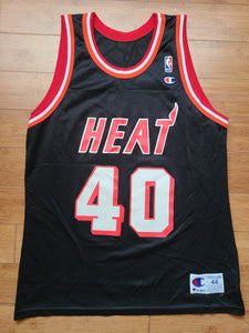 Rare Vintage Mens Champion Miami Heat Kurt Thomas Rookie Jersey Size 44-Black