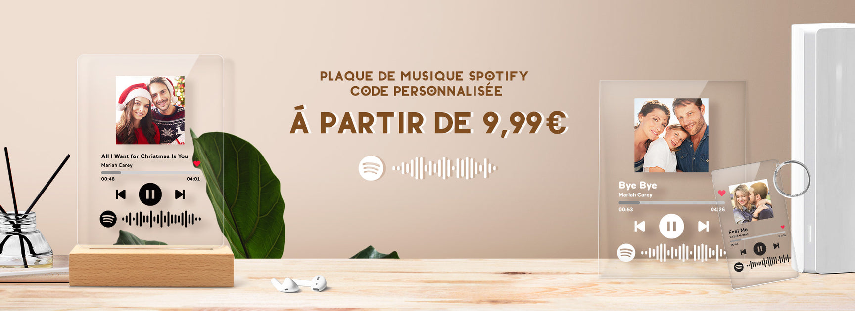 Plaque de Musique Spotify Code Personnalisée | Cadeaux de Noël | MyFaceSocksFR