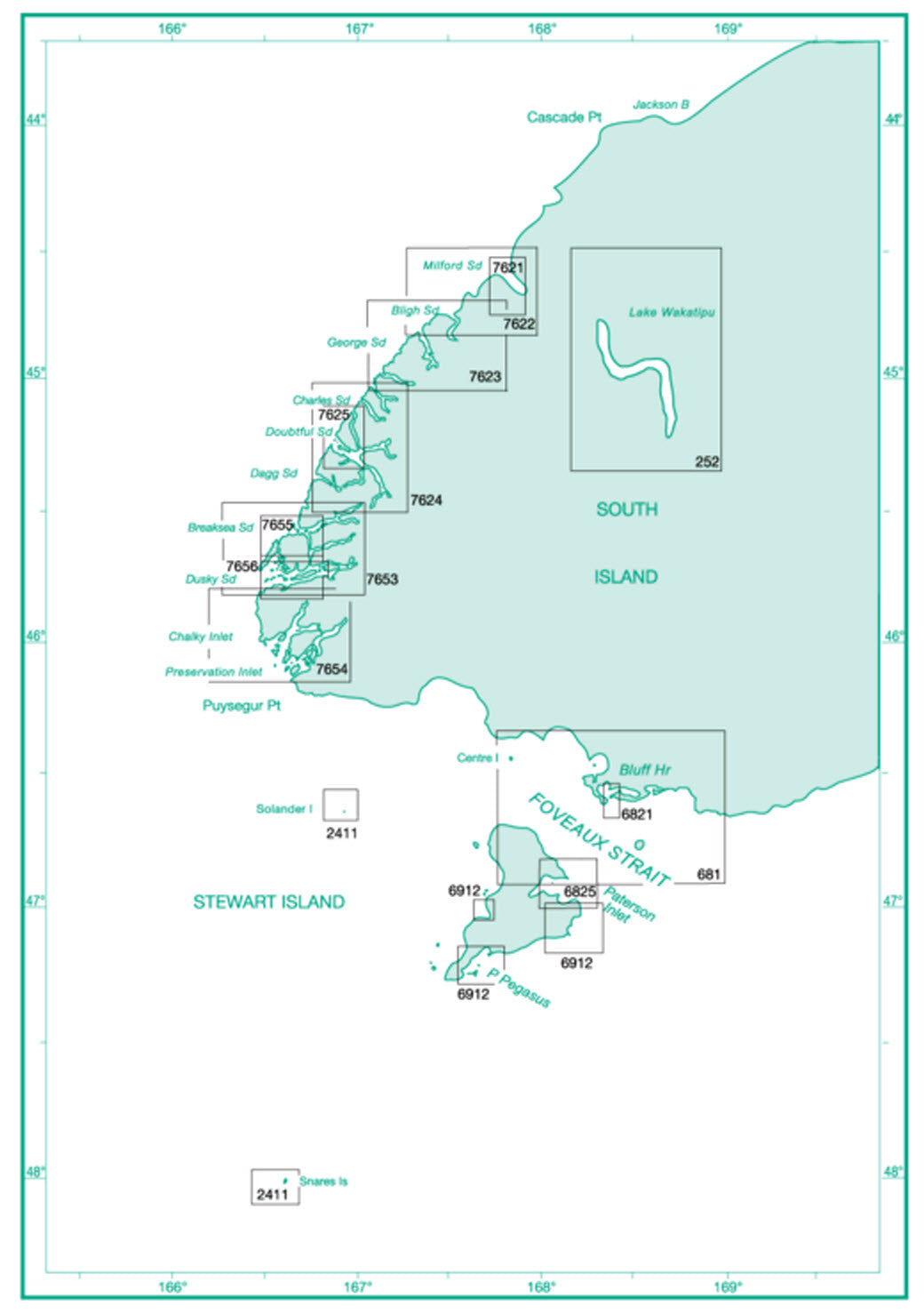 Books, Charts, Maps and Guides - Charts - South Island - Southern Zone ...