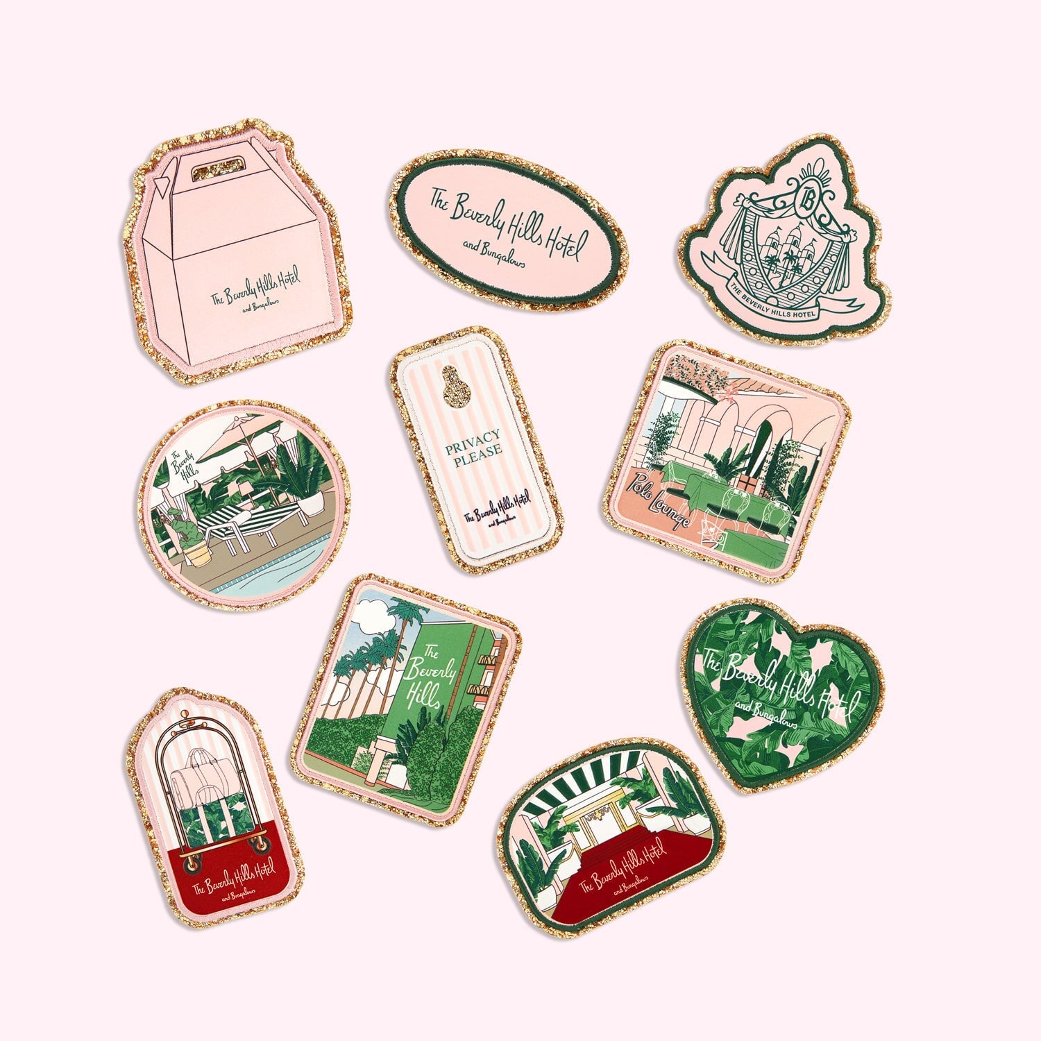 Stoney Clover Lane Glitter Varsity The Beverly Hills Hotel Polo Lounge Patch