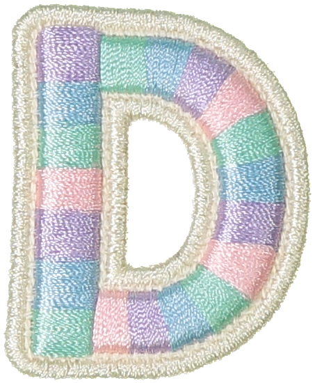 Pastel Rolled Embroidery Letter Patches
