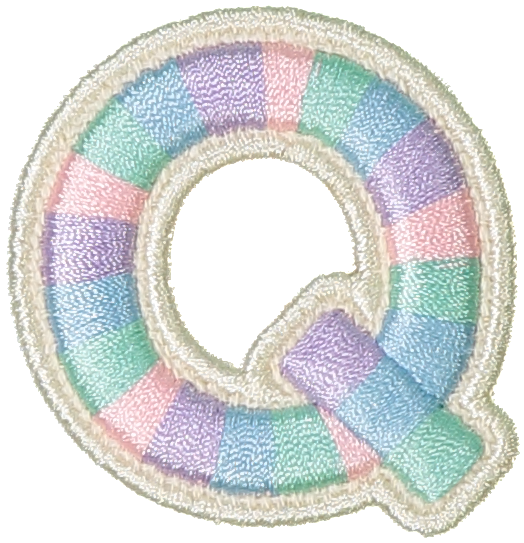 Pastel Rolled Embroidery Letter Patches