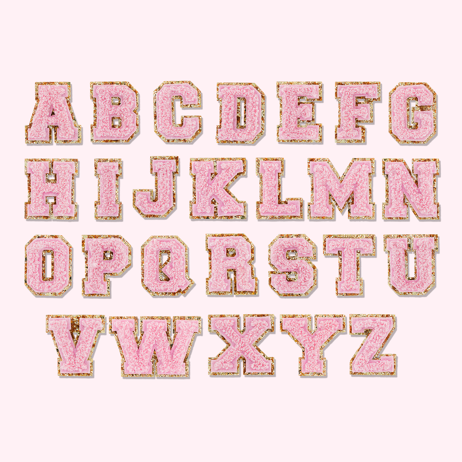 Flamingo Mini Glitter Varsity Letter Patch - Stoney Clover Lane product image