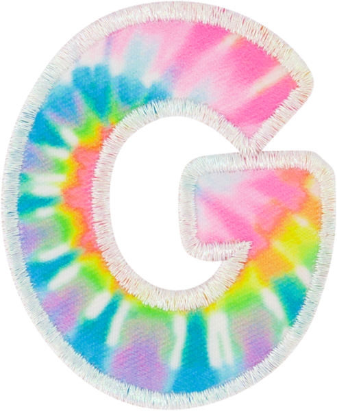 tie die alphabet clipart