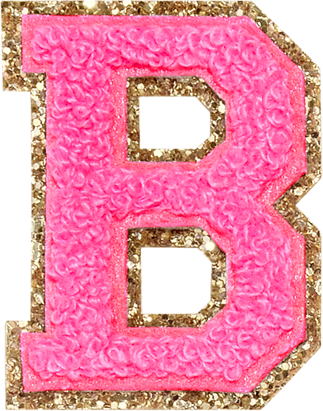 Bubblegum Glitter Varsity Letter Patches | Stoney Clover Lane