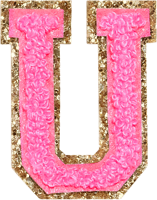 Bubblegum Glitter Varsity Letter Patches | Stoney Clover Lane