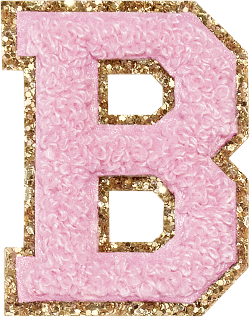 Flamingo Glitter Varsity Letter Patches | Stoney Clover Lane