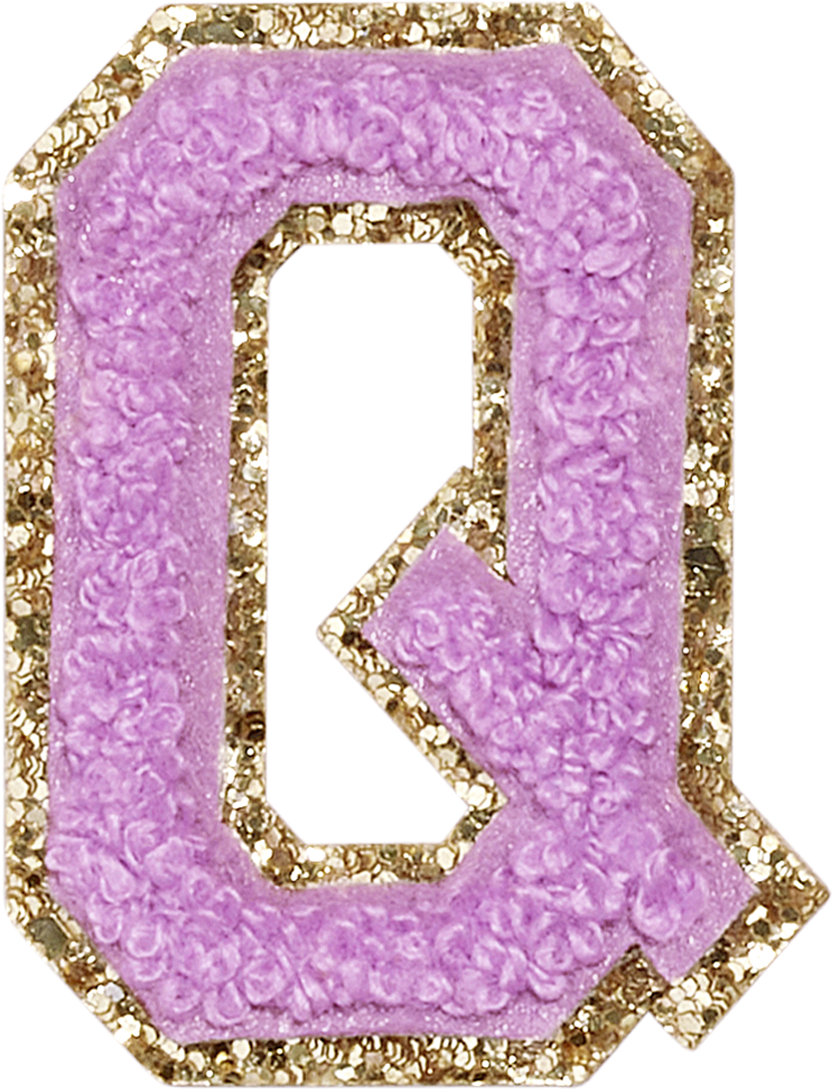 Grape Glitter Varsity Letter Patches | Stoney Clover Lane Patches
