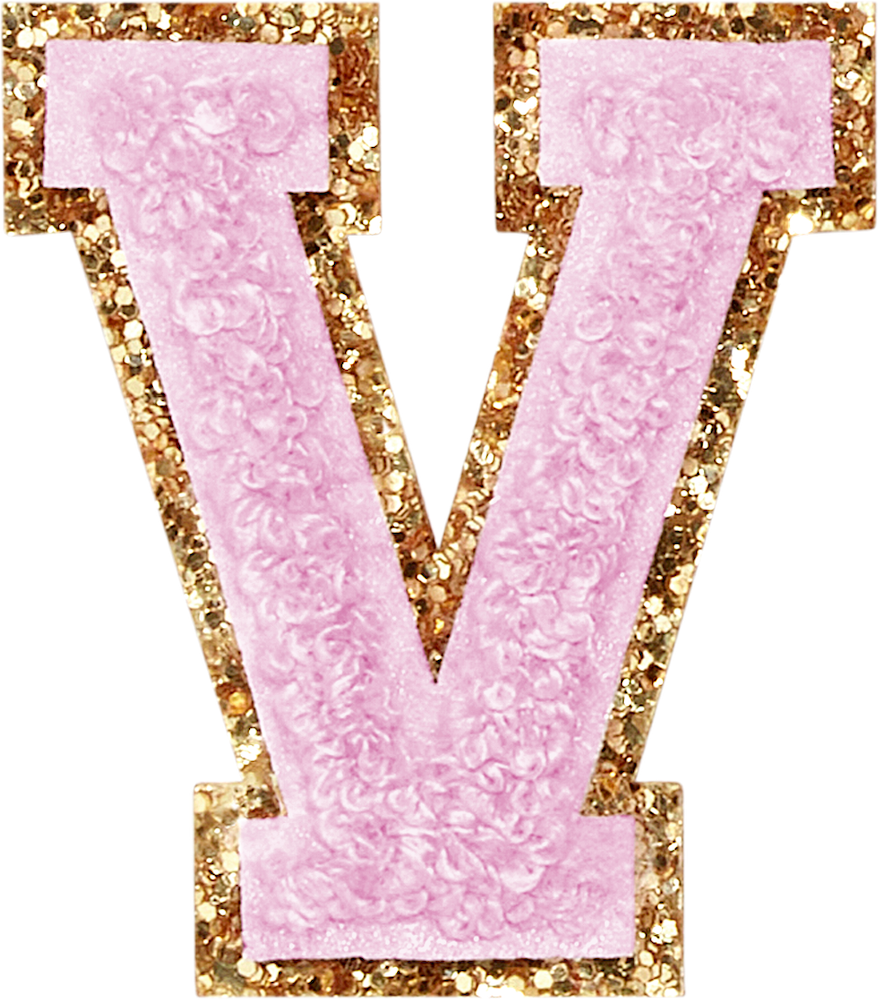 Lilac Glitter Varsity Letter Patches | Stoney Clover Lane Patches