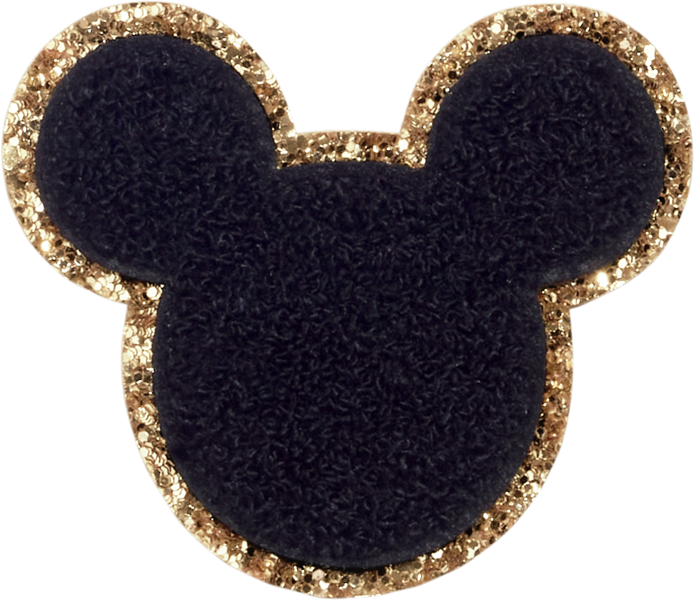 sangrado intercambiar sarcoma Noir Disney Mickey Mouse Glitter Patch