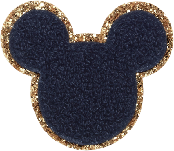 Denim Mickey Mouse Rainbow with Crystals Patch