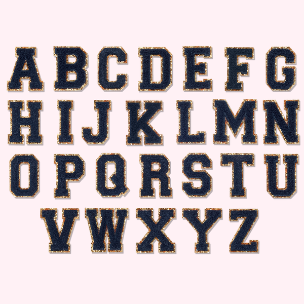 Functional embroidery letter patches iron on cloth patch A-Z 26 letters  wholesale
