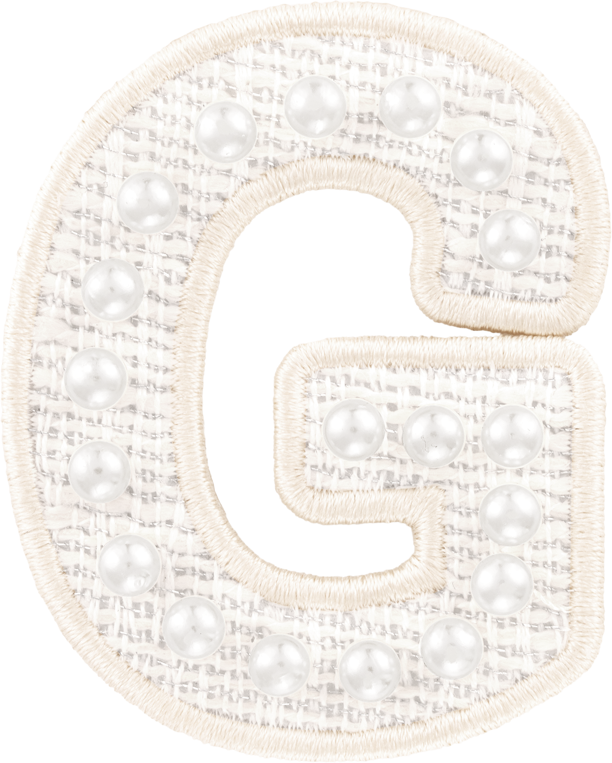 White Pearl Letter Patch | Embroidered Sticker Patches - Stoney Clover Lane