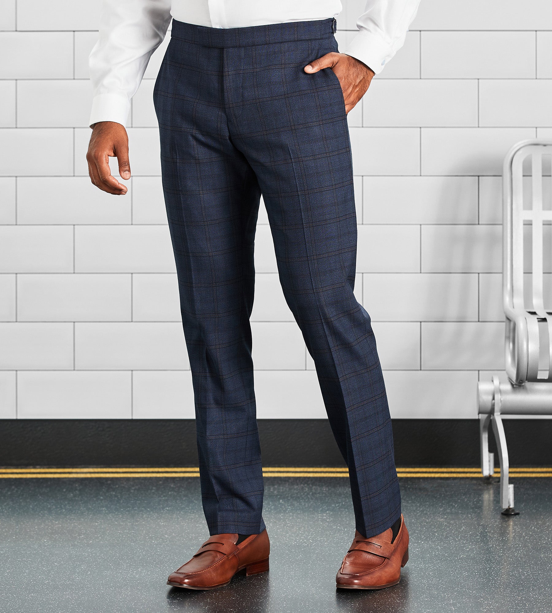 Slim Fit Check Suit Separate Pants